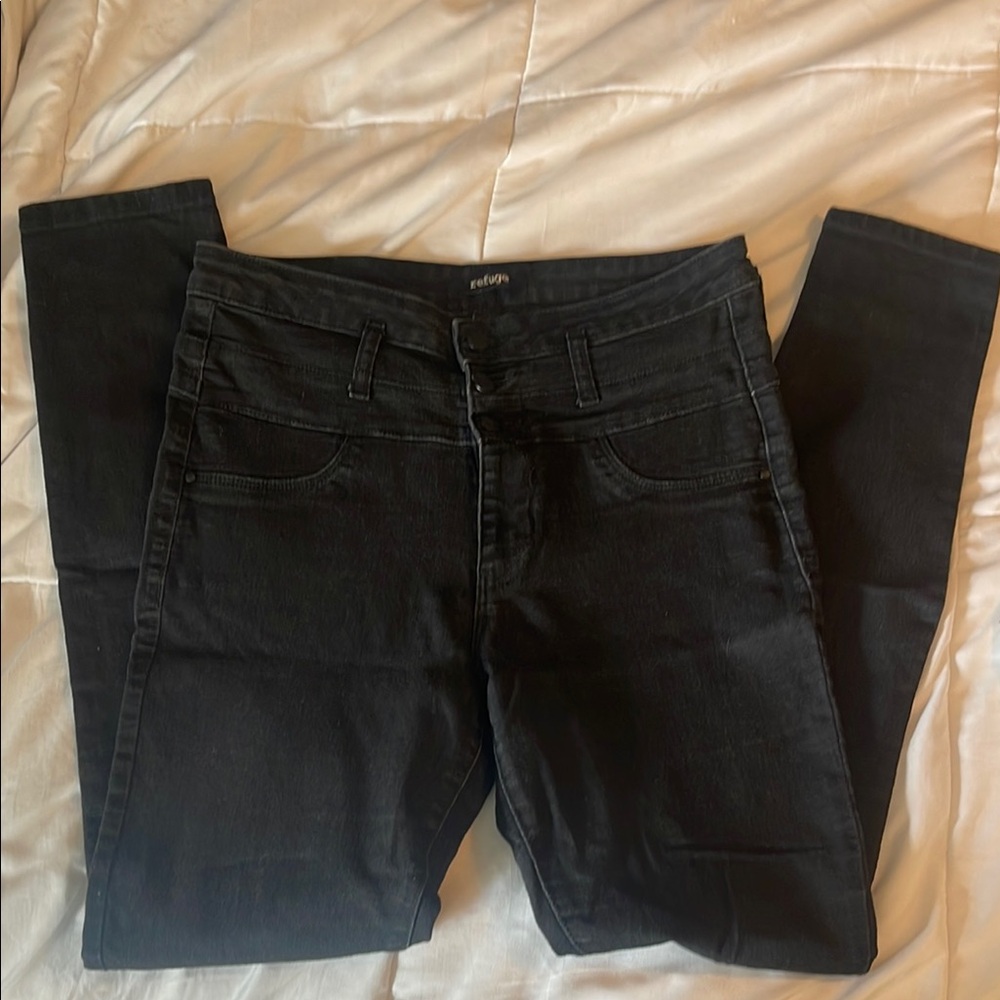 Refuge Black Skinny Jeans Stretchy Denim